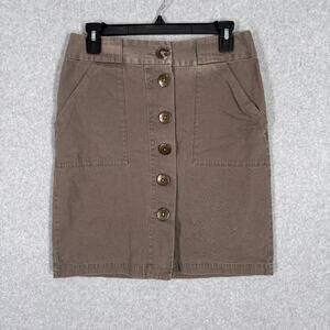 Vintage Y2K 90s Skirt 4 Brown Jean Denim Utility Stretch Academia‎ Western Boho